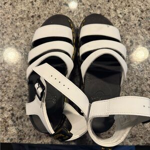 Dr. Martens Woemns White and Black Sandals